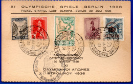 1622.GREECE,GERMANY, 1936 BERLIN OLYMPIC GAMES TORCH RELAY - Verano 1936: Berlin