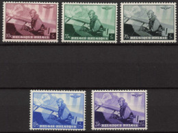 Belgique 1938 - COB 466/70 MNH ** - Roi Léopold III Aviateur - Cote 23 - Nuovi