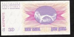 BOSNIA HERZEGOVINA   P10  10  DINARA    1992  #CG    UNC. - Bosnie-Herzegovine