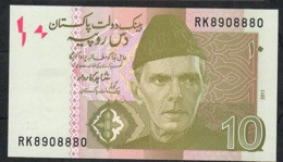 PAKISTAN P45g 10 RUPEES 2011 #RK Signature 17   UNC. - Pakistán