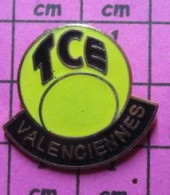 119 Pin's Pins / Beau Et Rare : SPORTS / TENNIS BALLE JAUNE TCE VALENCIENNES - Tennis