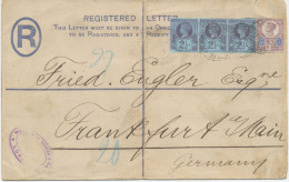GB 1893 QV 2d Blue Large Postal Stationery Registered Envelope (original Huggins & Baker RP13 Size H, Was Mounted On The - Lettres & Documents
