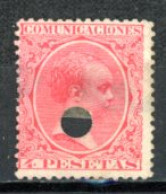 Espagne  Royaume 1889     Y&T   210   Mi   200   Obl    ---     Perforé  --  Perfin  --  TB - Usados