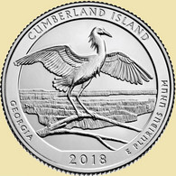 USA Quarter 1/4 Dollar 2018 P, Cumberland Island National Seashore - Georgia, KM#672, Unc - 2010-...: National Parks