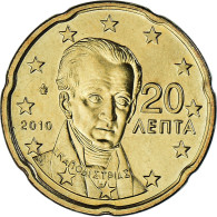 Grèce, 20 Euro Cent, 2010, SPL, Laiton, KM:212 - Grèce