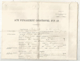 JC,militaria, ACTE D'ENGAGEMENT CONDITIONNEL D'UN AN, 1880, 66 E Régiment D'infanterie, 2 Pages, 4 Scans, Frais Fr 2.45e - Unclassified