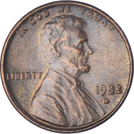 Monnaie, États-Unis, Lincoln Cent, Cent, 1982, U.S. Mint, Denver, TTB, Copper - 1959-…: Lincoln, Memorial Reverse