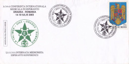 LANGUAGE, ESPERANTO, ORADEA INTERNATIONAL MEDICAL CONFERENCE IN ESPERANTO, SPECIAL COVER, 2003, ROMANIA - Esperanto
