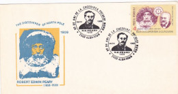POLAR PHILATELY, POLAR EXPLORERS, ROBERT EDWIN PEARY, DISCOVERY OF NORTH POLE, SPECIAL COVER, 1989, ROMANIA - Polar Explorers & Famous People