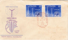 51339. Carta F.D.C. CALCUTTA (India) 1961. INDIA RADIO, Comunication Silver Jubilee - FDC