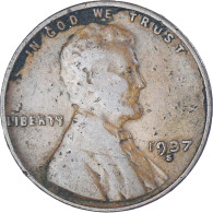 Monnaie, États-Unis, Cent, 1937, San Francisco, TB, Bronze, KM:132 - 1959-…: Lincoln, Memorial Reverse