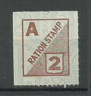 USA Ration Stamp Vignette, Unused - Sin Clasificación