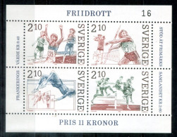 SCHWEDEN Block 14, Bl.14 Mnh - Sports, Hochsprung, Hürden, Speerwerfen, High Jump, Hurdles, Javelin - SWEDEN / SUÈDE - Blokken & Velletjes