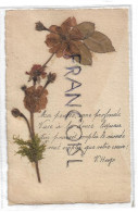 Carte Artisanale. Fleur Séchée Et Vers De Victor Hugo. Poésie Au Verso - Valentinstag