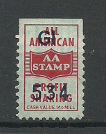 USA All American Profit Sharing Stamp MNH - Ohne Zuordnung
