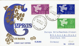 Zypern / Cyprus - Mi-Nr 197/199 FDC (K1770) - 1961