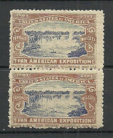 USA 1901 Pan American Exposition 1901 Buffalo & Niagara Advertising Poster Stamp Reklamemarke As Pair MNH - Neufs