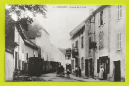 Photo REPRO D'une Carte Postale De ORGELET Avenue De La Gare Train Hôtel De Paris Voir Dos - Orgelet