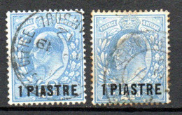 Col33 Levant Bureau Anglais 1911 N° 36 & 36a Oblitéré Cote : 6,50€ - Brits-Levant