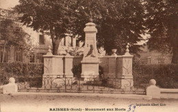 CPA 59  RAISMES - Monument Aux Morts - Dos écrit - Raismes