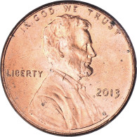Monnaie, États-Unis, Cent, 2013, Philadelphie, TTB, Copper Plated Zinc, KM:New - 1959-…: Lincoln, Memorial Reverse