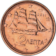 Grèce, 2 Euro Cent, 2011, Athènes, SPL, Cuivre Plaqué Acier, KM:182 - Grecia