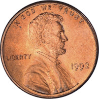 Monnaie, États-Unis, Lincoln Cent, Cent, 1992, U.S. Mint, Philadelphie, TTB - 1959-…: Lincoln, Memorial Reverse