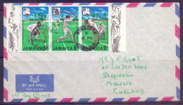 1966 Jamaica Cricket 3v MCC Tour Airmail Letter Cover To England - Cricket