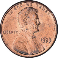 Monnaie, États-Unis, Lincoln Cent, Cent, 1993, U.S. Mint, Philadelphie, TTB+ - 1959-…: Lincoln, Memorial Reverse