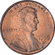 Monnaie, États-Unis, Lincoln Cent, Cent, 1996, U.S. Mint, Denver, TTB, Copper - 1959-…: Lincoln, Memorial Reverse