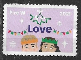 IRELAND 2021 XMAS SA OFF PAPER UNDER THE MISTLETOE - Usati