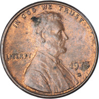 Monnaie, États-Unis, Lincoln Cent, Cent, 1975, U.S. Mint, Denver, TTB, Laiton - 1959-…: Lincoln, Memorial Reverse