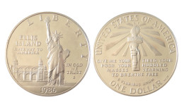 USA 1 $ 1986 S PROOF IN ARGENTO CENTENARIO ELLIS ISLAND KM# 214 - Conmemorativas