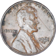 Monnaie, États-Unis, Lincoln Cent, Cent, 1961, U.S. Mint, Denver, TB+, Laiton - 1959-…: Lincoln, Memorial Reverse