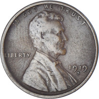 Monnaie, États-Unis, Cent, 1919, San Francisco, TB, Bronze - 1959-…: Lincoln, Memorial Reverse