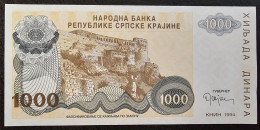 CROATIA, REPUBLIC OF SERBIAN KRAJINA- 1000 DINARA 1994. WITHOUT SERIAL NUMBER - Croatie