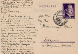 POLAND GENERAL GOVERNMENT 1944 POSTCARD ( MiNr P 13 ) SENT FROM TARNÓW TO ZAKOPANE - Gouvernement Général
