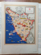IMAGO ITALIAE FARMITALIA TOSCANA TAVOLA XVI DE AGOSTINI N.16 MARZO 1951 - Cartes Géographiques