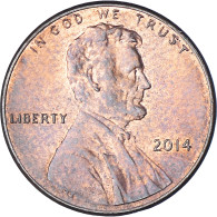 Monnaie, États-Unis, Cent, 2014, Philadelphie, TTB, Copper Plated Zinc, KM:468 - 1959-…: Lincoln, Memorial Reverse