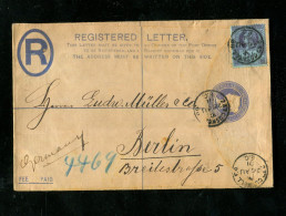 "GROSSBRITANIEN" 1901, Reco-Ganzsachenumschlag Nach Deutschland (19447) - Briefe U. Dokumente
