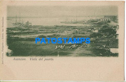 170448 PARAGUAY ASUNCION VISTA DEL PUERTO PORT & SHIP POSTAL POSTCARD - Paraguay