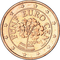 Autriche, 5 Euro Cent, 2006, Vienna, SPL, Cuivre Plaqué Acier, KM:3084 - Austria