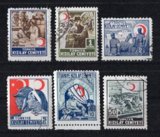1944 - 1945 TURKEY RED CRESCENT SOCIETY STAMPS ACHIEVEMENTS OF THE RED CRESCENT USED (1L Stamp Is Not Included) - Francobolli Di Beneficenza