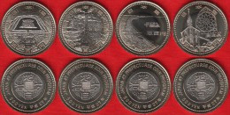 Japan Set Of 4 Coins: 500 Yen 2015 "Chiba, Nagasaki, Osaka, Wakayama" UNC - Japon