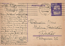 POLAND GENERAL GOVERNMENT 1942 POSTCARD  MiNr P 12 / 01 II.41  SENT FROM WARSZAWA TO KRAKÓW - Gouvernement Général