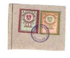 2 Stk Steuermarken 1.-Schilling 50 Groschen Auf Briefstück Gemeindeamt Fussach Vorarlberg - Revenue Stamps