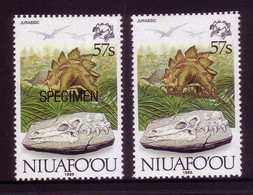 Tonga Niuafo'ou 1989 Shows Fossil - Specimen In Black + Specimen In Gold (scarce) -details In Description - Fossilien