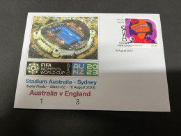 17-8-2023 (2 T 43) FIFA Women's Football World Cup Match 62 ($1.20 Sydney Stamp) Australia (1) V England (3) - Andere & Zonder Classificatie