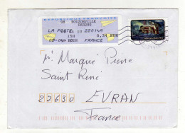 Enveloppe FRANCE Avec Vignette Affranchissement Lettre Prioritaire Oblitération NOUZONVILLE LA POSTE 22014A 08/04/2010 - 2000 « Avions En Papier »