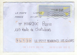 Enveloppe FRANCE Avec Vignette Affranchissement Lettre Prioritaire Oblitération LA POSTE 41974A 31/07/2012 - 2000 « Avions En Papier »